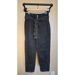 BLACK PAPERBAG HIGH‎ WAIST TAPERED JEANS Size 27 FOREVER 21